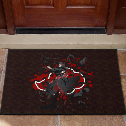 Naruto Anime Itachi Uchiha Power Crow Fading Door Mat Home Decor