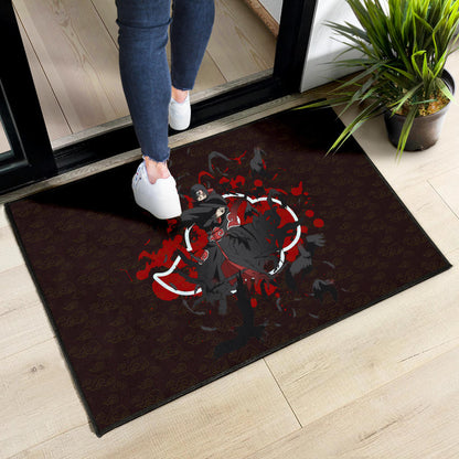 Naruto Anime Itachi Uchiha Power Crow Fading Door Mat Home Decor