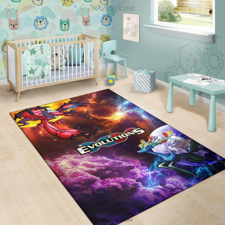 Pokemon Anime Pokemon X And Y Evolutions Fantastic Planet Area Rug Home Decor