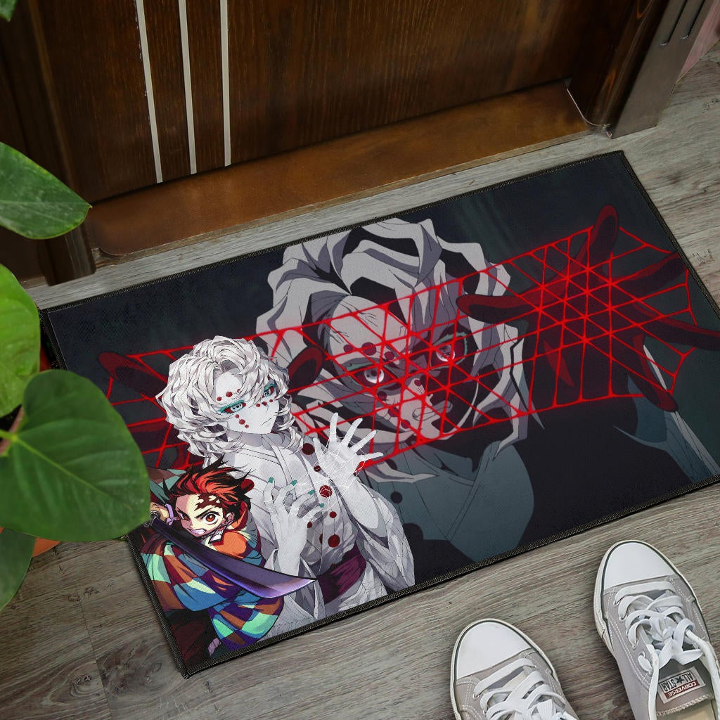 Demon Slayer Anime Rui Spider Demon Web Vs Tanjiro Door Mat Home Decor