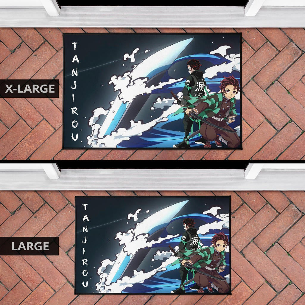 Demon Slayer Anime Tanjiro Fighting Moments Water Power Door Mat Home Decor