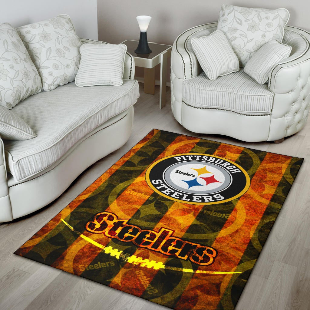 Pittsburgh Steelers American Football Team Flaming Steelers Background Area Rug Home Decor