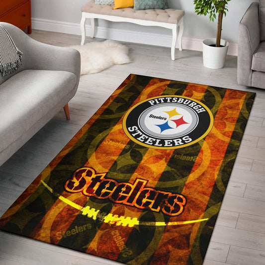Pittsburgh Steelers American Football Team Flaming Steelers Background Area Rug Home Decor