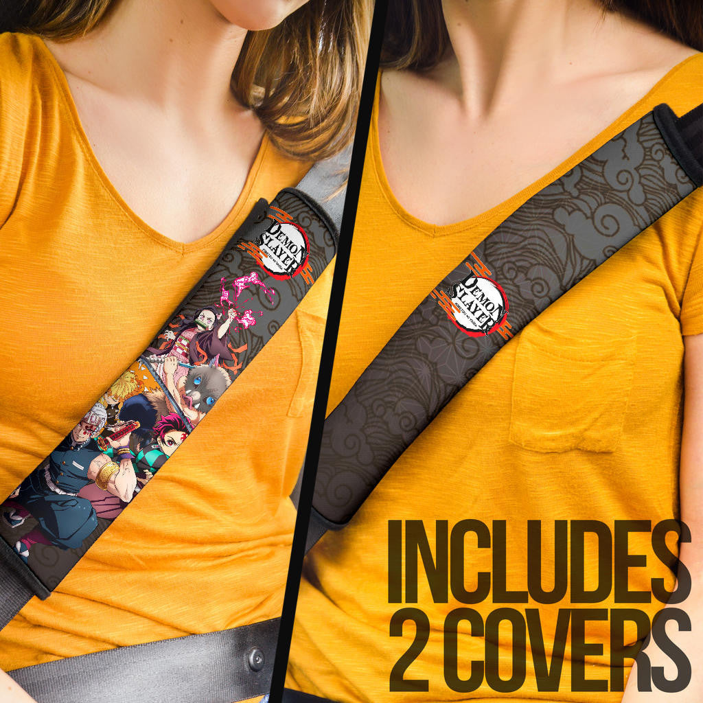 Demon Slayer Anime Kimetsu no Yaiba Poster Black Seat Belt Covers