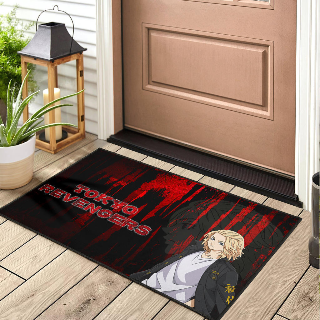 Tokyo Revengers Anime Cool Mikey Gang Shadow Red Black Theme Door Mat Home Decor