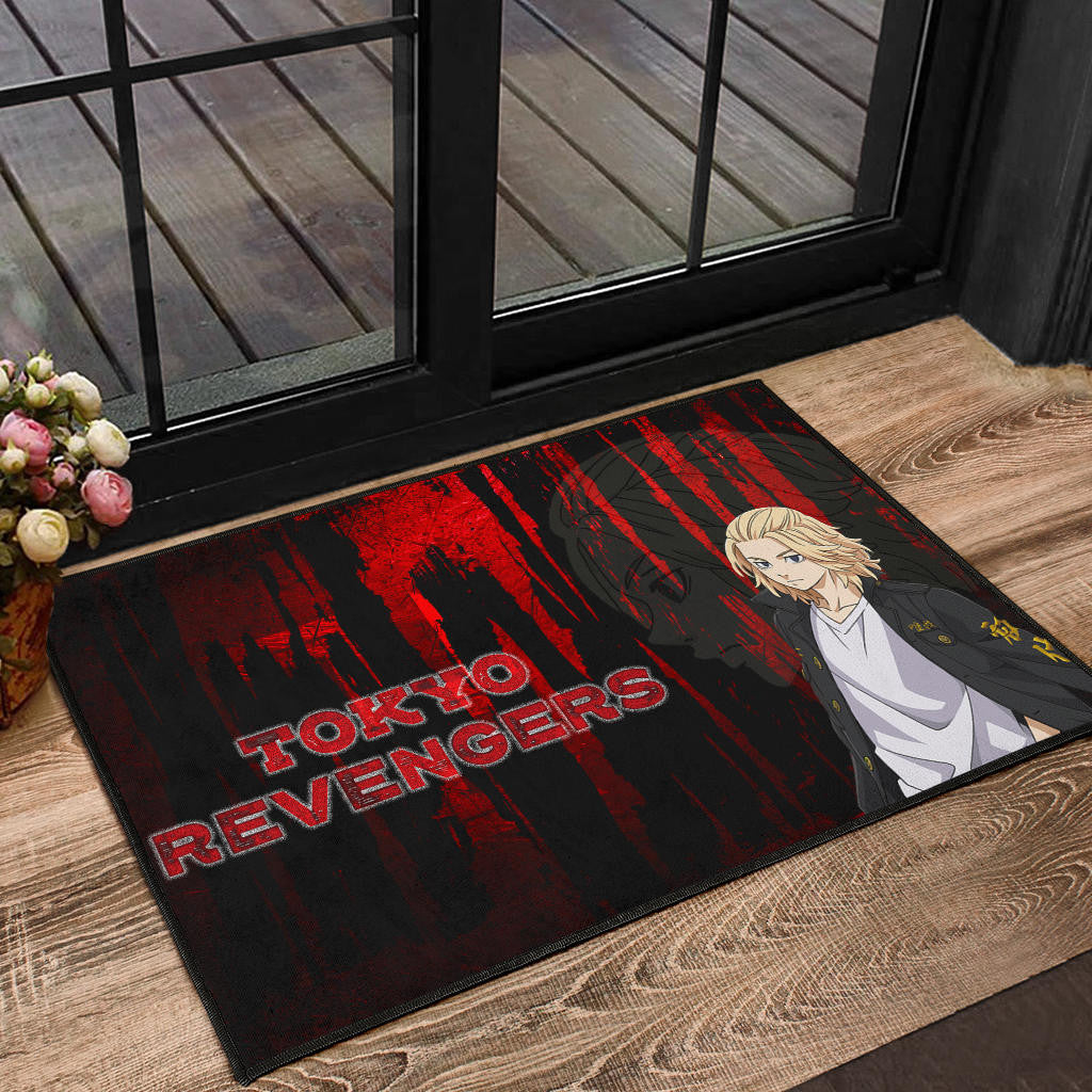 Tokyo Revengers Anime Cool Mikey Gang Shadow Red Black Theme Door Mat Home Decor