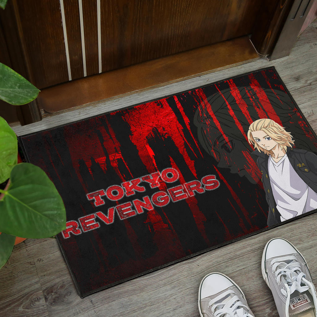 Tokyo Revengers Anime Cool Mikey Gang Shadow Red Black Theme Door Mat Home Decor