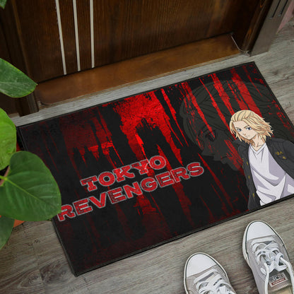 Tokyo Revengers Anime Cool Mikey Gang Shadow Red Black Theme Door Mat Home Decor