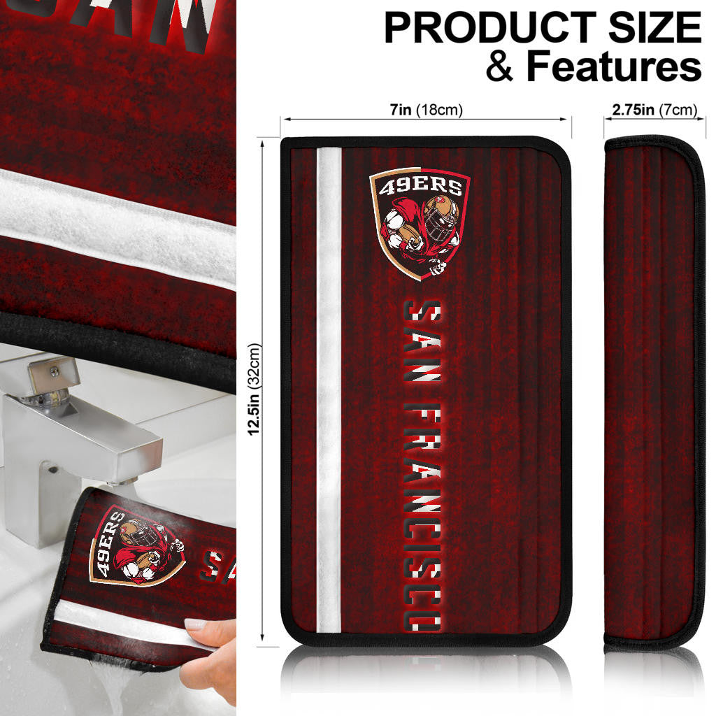 San Francisco American Football 49ers Football Ers Player On Shield Dark Red Seat Belt Covers
