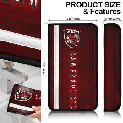 San Francisco American Football 49ers Football Ers Player On Shield Dark Red Seat Belt Covers