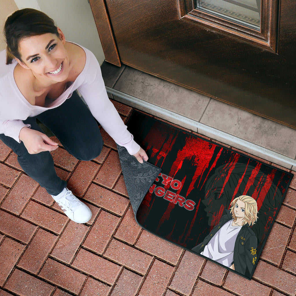 Tokyo Revengers Anime Cool Mikey Gang Shadow Red Black Theme Door Mat Home Decor