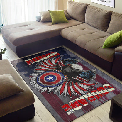 US Independence Day Eagle On US Shield Honor Courage Area Rug Home Decor