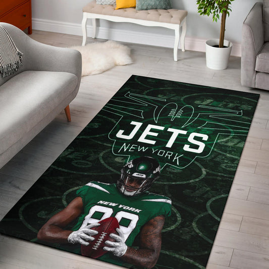 New York American Football Jets Football Cool Player Dark Green Theme Area Rug Home Decor