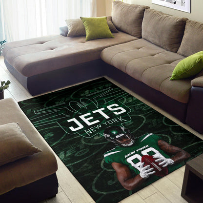 New York American Football Jets Football Cool Player Dark Green Theme Area Rug Home Decor