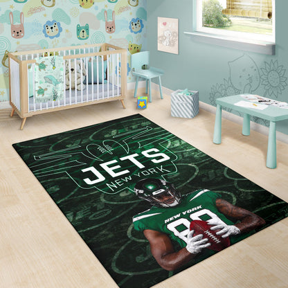 New York American Football Jets Football Cool Player Dark Green Theme Area Rug Home Decor
