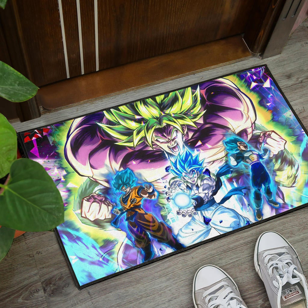 Dragon Ball Anime DB Super Saiyan Broly Goku And Vegeta Power Vapor Door Mat Home Decor