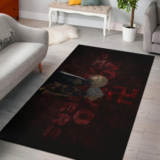 Tokyo Revengers Anime Mikey And Grey Hair Mate Dark Red Area Rug Home Decor