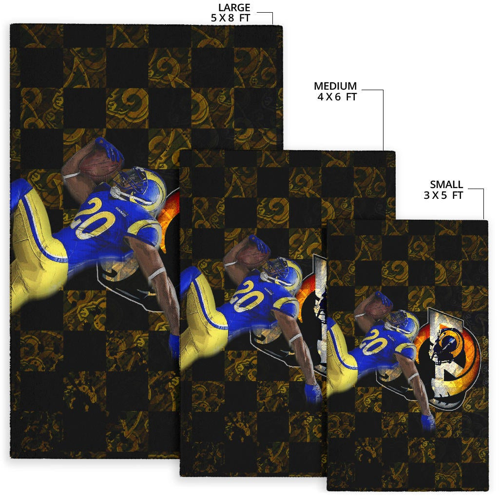 Los Angeles Rams American Football Team Raymond Calais 30 Grab Rugby Ball Running Area Rug Home Decor