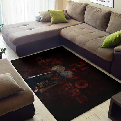 Tokyo Revengers Anime Mikey And Grey Hair Mate Dark Red Area Rug Home Decor