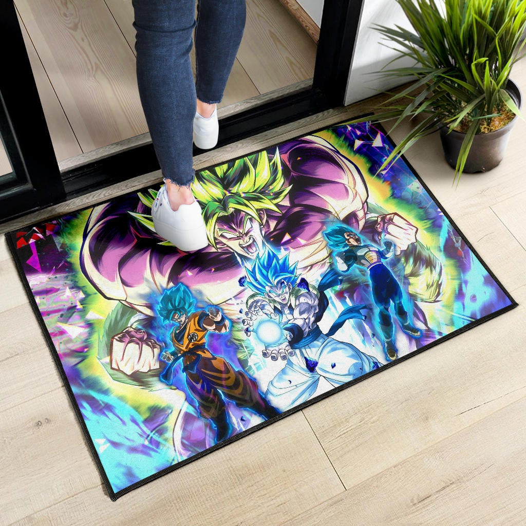 Dragon Ball Anime DB Super Saiyan Broly Goku And Vegeta Power Vapor Door Mat Home Decor
