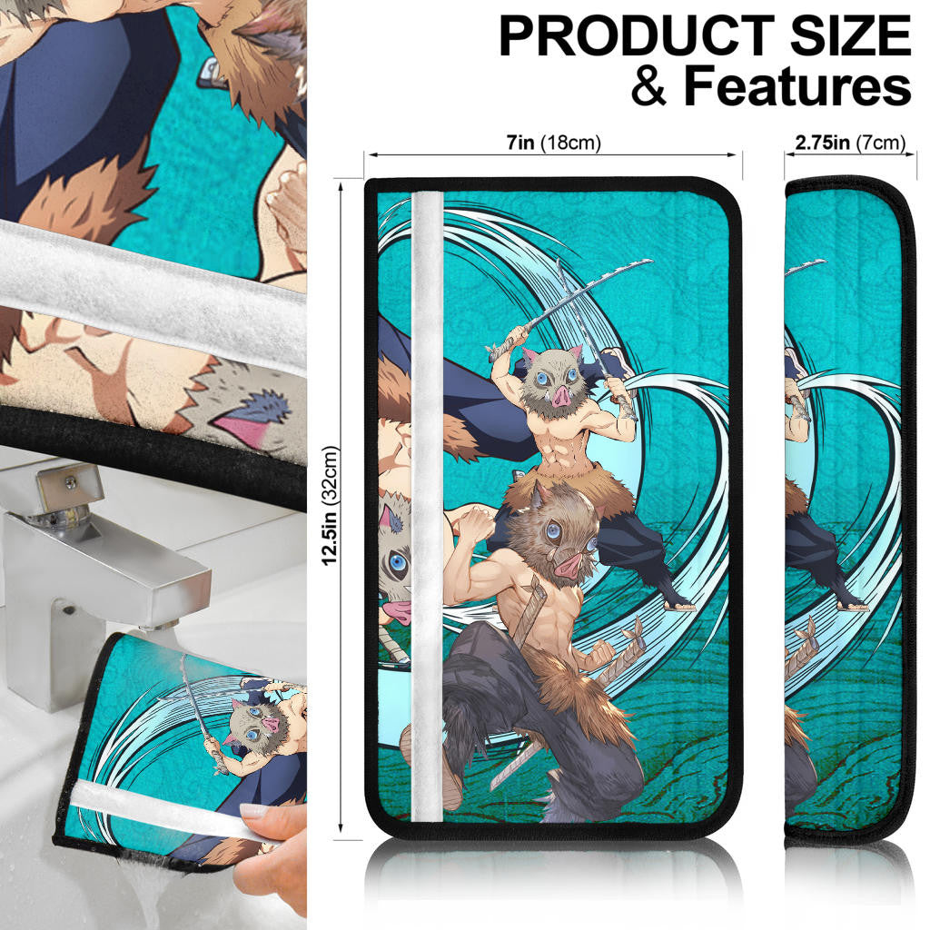 Demon Slayer Anime Inosuke Power Fighting Moments Vintage Pattern Seat Belt Covers