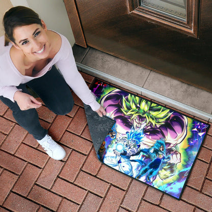 Dragon Ball Anime DB Super Saiyan Broly Goku And Vegeta Power Vapor Door Mat Home Decor
