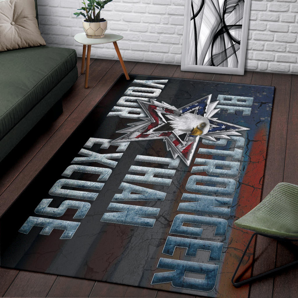 US Independence Day Eagle Emerging From Stars Be Stronger Than Excuse Area Rug Home Decor