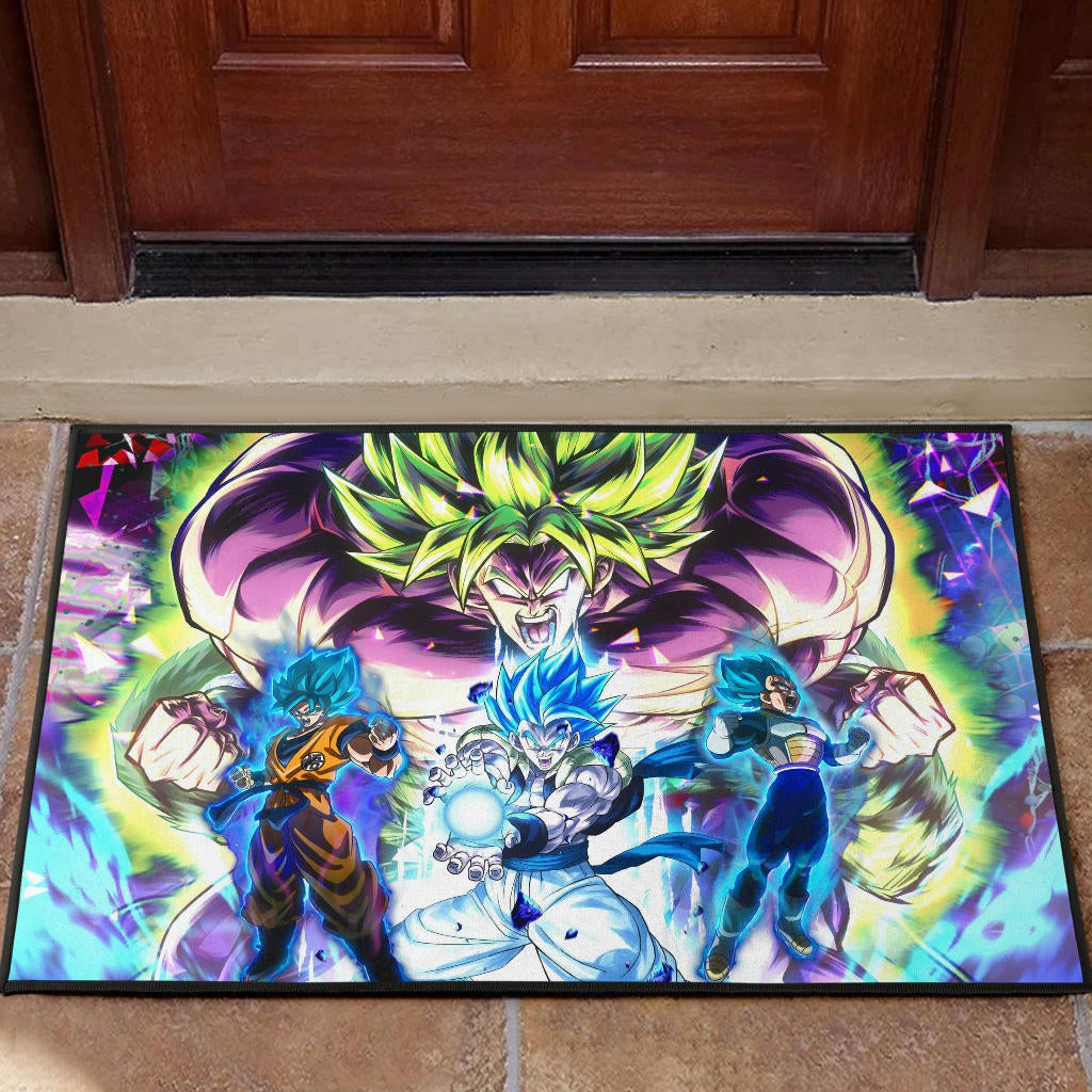 Dragon Ball Anime DB Super Saiyan Broly Goku And Vegeta Power Vapor Door Mat Home Decor