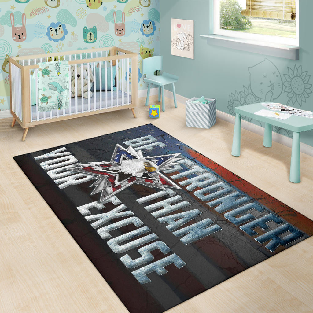 US Independence Day Eagle Emerging From Stars Be Stronger Than Excuse Area Rug Home Decor