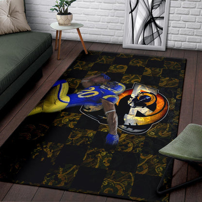 Los Angeles Rams American Football Team Raymond Calais 30 Grab Rugby Ball Running Area Rug Home Decor