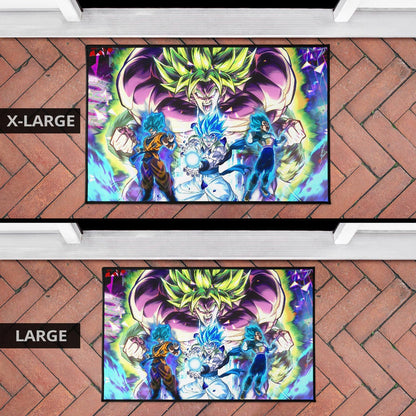 Dragon Ball Anime DB Super Saiyan Broly Goku And Vegeta Power Vapor Door Mat Home Decor