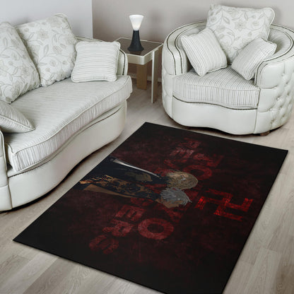 Tokyo Revengers Anime Mikey And Grey Hair Mate Dark Red Area Rug Home Decor