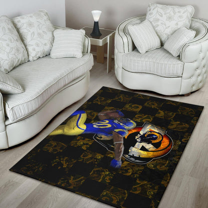 Los Angeles Rams American Football Team Raymond Calais 30 Grab Rugby Ball Running Area Rug Home Decor