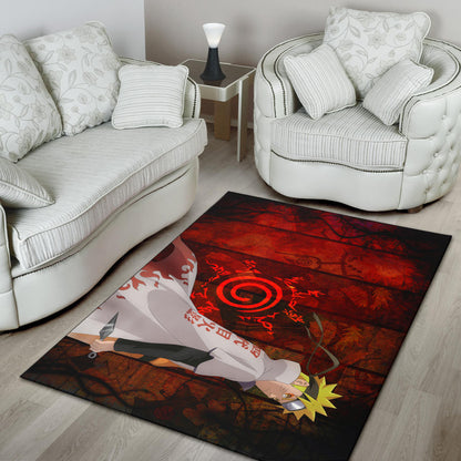 Naruto Anime Naruto Hokage Battle Moments Background Area Rug Home Decor
