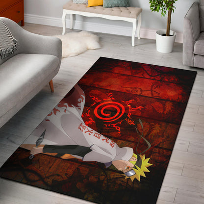 Naruto Anime Naruto Hokage Battle Moments Background Area Rug Home Decor