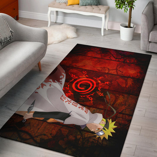 Naruto Anime Naruto Hokage Battle Moments Background Area Rug Home Decor