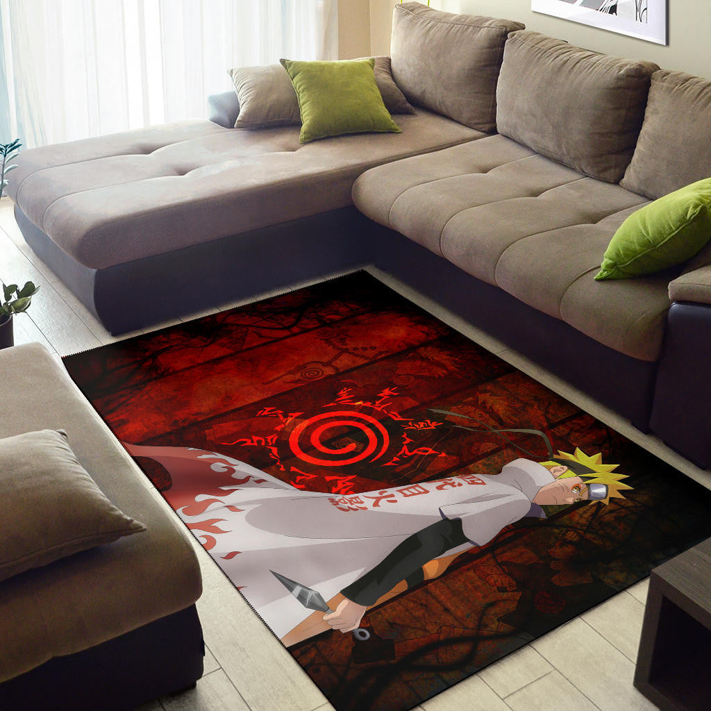 Naruto Anime Naruto Hokage Battle Moments Background Area Rug Home Decor