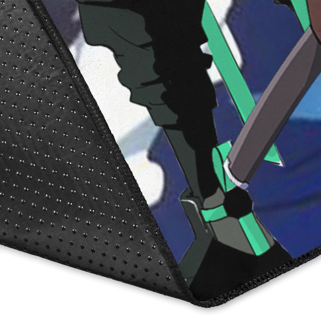 Demon Slayer Anime Tanjiro Fighting Moments Water Power Area Rug Home Decor