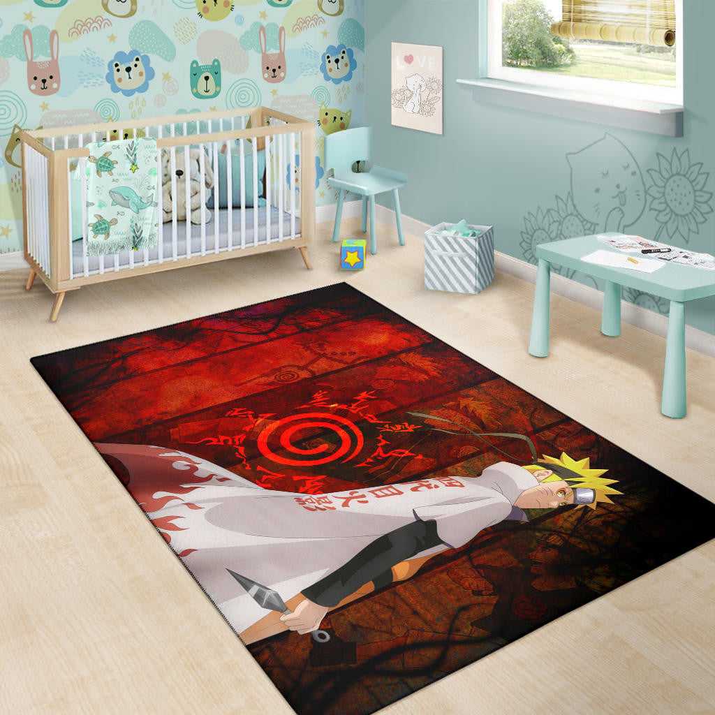 Naruto Anime Naruto Hokage Battle Moments Background Area Rug Home Decor