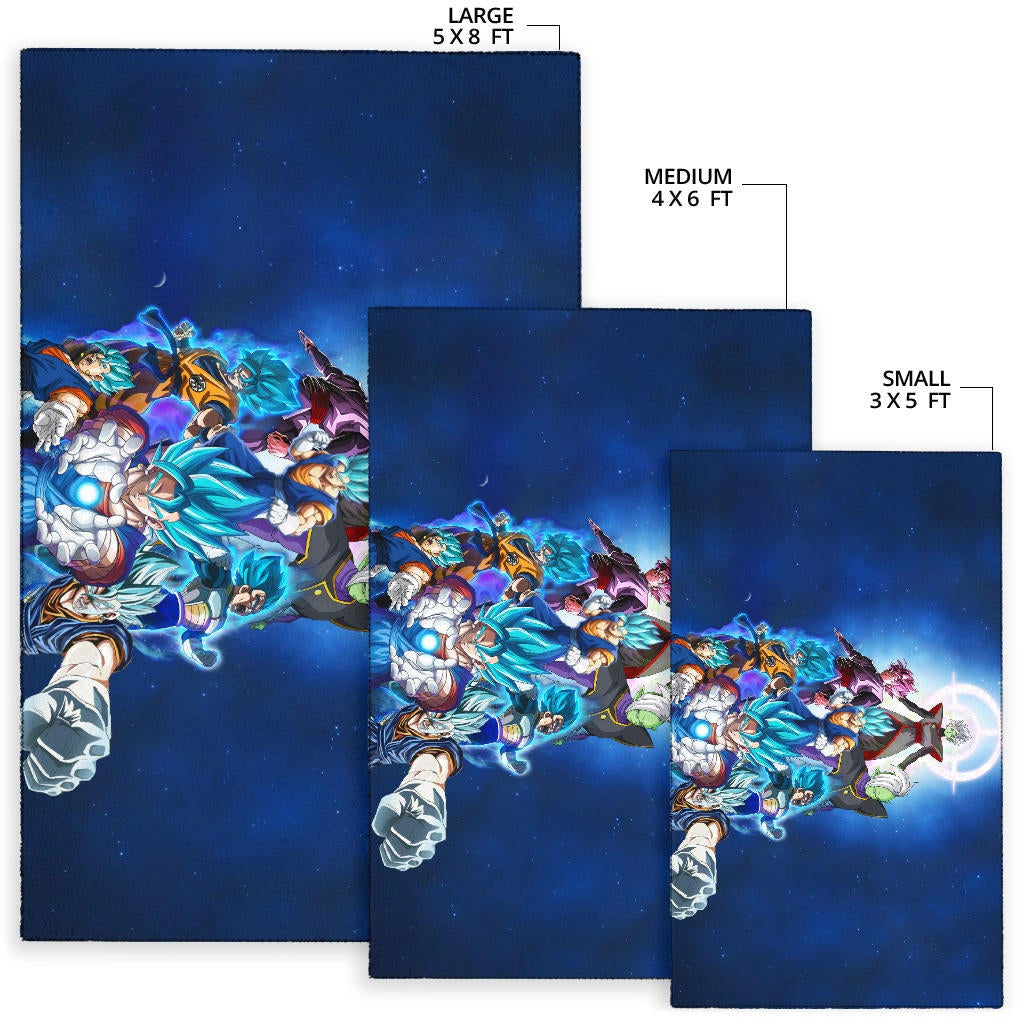 Dragon Ball Anime DB Goku Vs Villains Blue Sky Theme Area Rug Home Decor