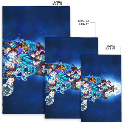 Dragon Ball Anime DB Goku Vs Villains Blue Sky Theme Area Rug Home Decor