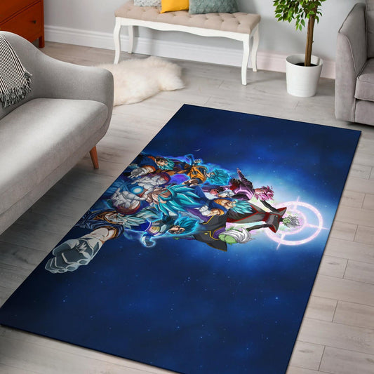 Dragon Ball Anime DB Goku Vs Villains Blue Sky Theme Area Rug Home Decor
