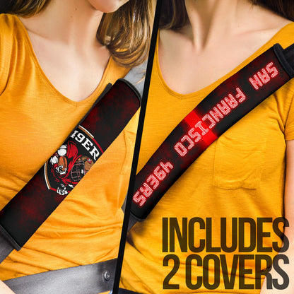 San Francisco American Football 49ers Football Ers Player On Shield Artwork Seat Belt Covers