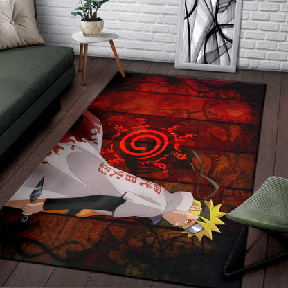 Naruto Anime Naruto Hokage Battle Moments Background Area Rug Home Decor