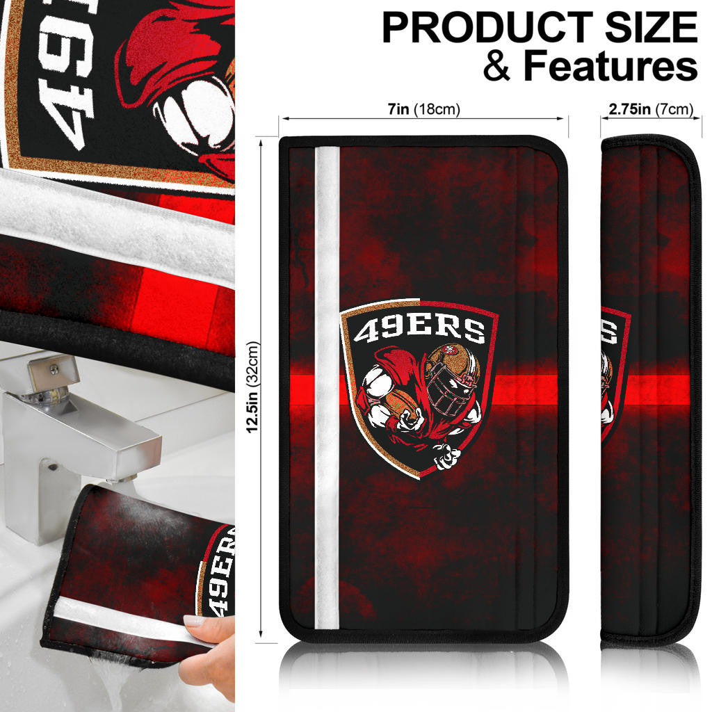 San Francisco American Football 49ers Football Ers Player On Shield Artwork Seat Belt Covers