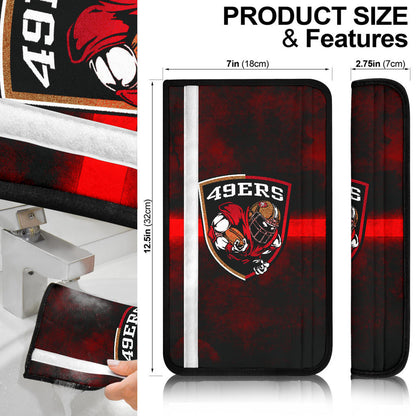 San Francisco American Football 49ers Football Ers Player On Shield Artwork Seat Belt Covers