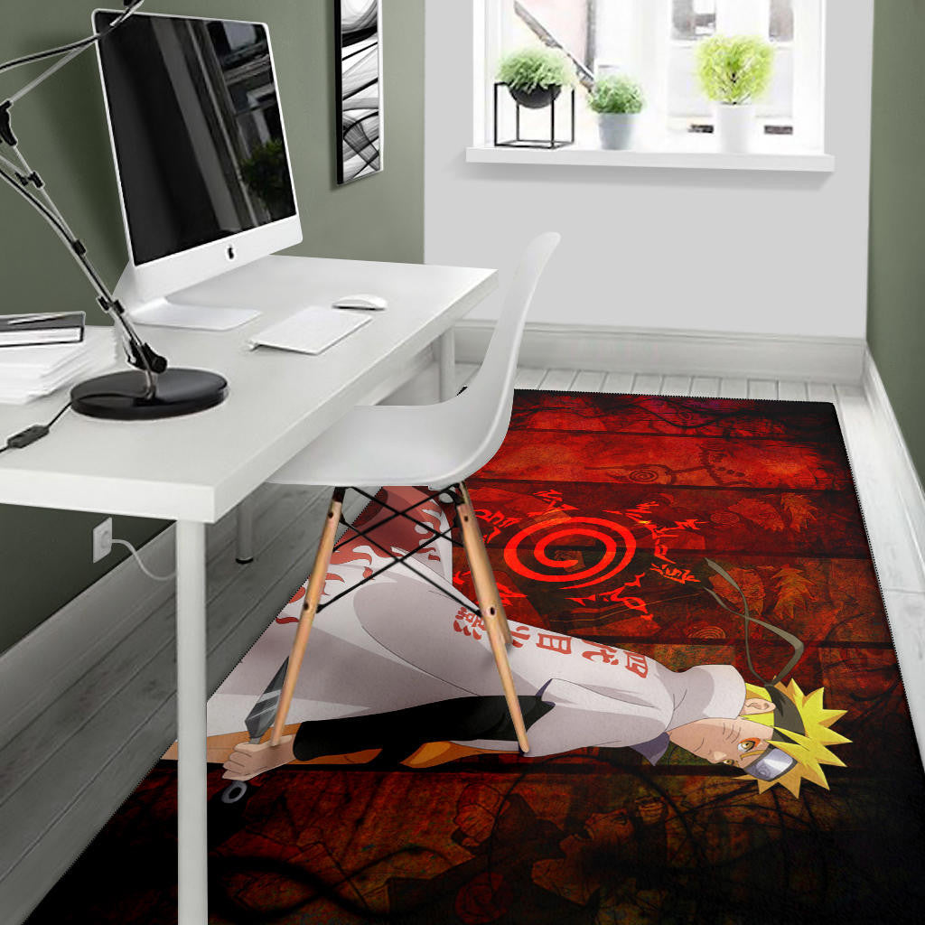 Naruto Anime Naruto Hokage Battle Moments Background Area Rug Home Decor