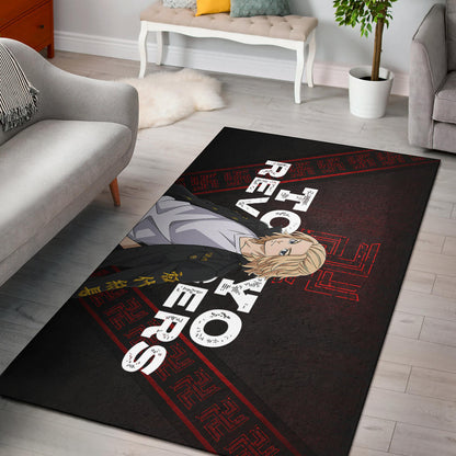 Tokyo Revengers Anime Cool Mikey Gang Red Pattern Theme Area Rug Home Decor