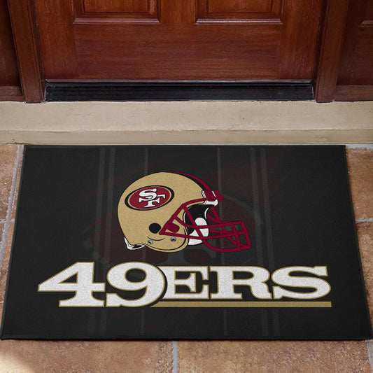 San Francisco American Football 49ers Football Minimal Ers Helmet Artwork Door Mat Home Decor