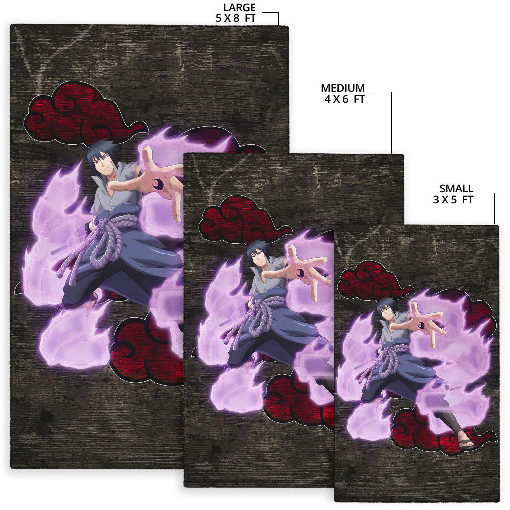 Naruto Anime Sasuke Uchiha Susano Power Grey Area Rug Home Decor